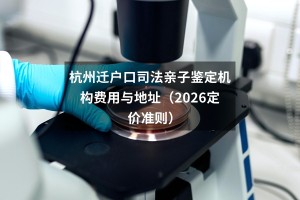 杭州迁户口司法亲子鉴定机构费用与地址（2026定价准则）