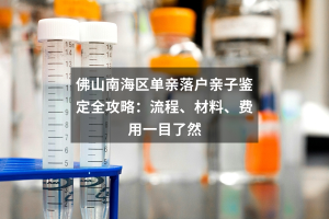 佛山南海区单亲落户亲子鉴定全攻略：流程、材料、费用一目了然